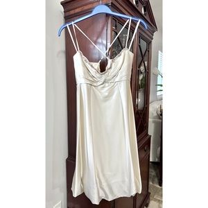 Maria Bianca Nero Ivory Twist Front Silk Dress